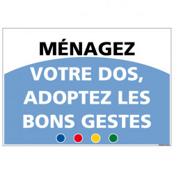 SIGNALETIQUE DE MOTIVATION - MENAGEZ VOTRE DOS (D1009)