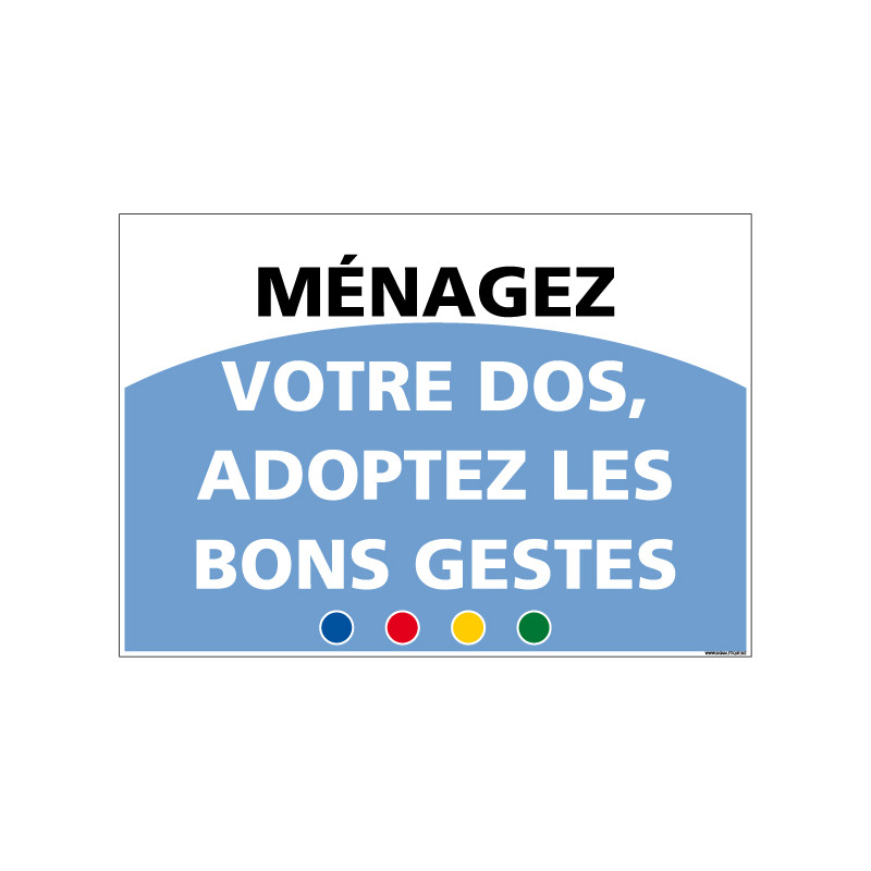 SIGNALETIQUE DE MOTIVATION - MENAGEZ VOTRE DOS (D1009)