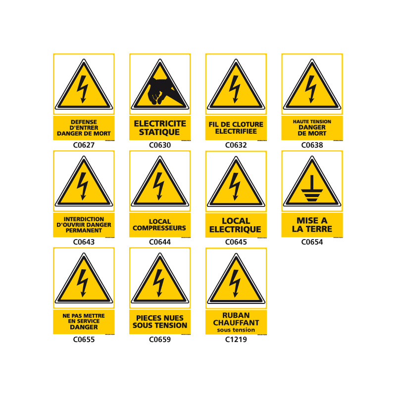 Triangle de signalisation - Danger électrique - Quincaillerie Portalet