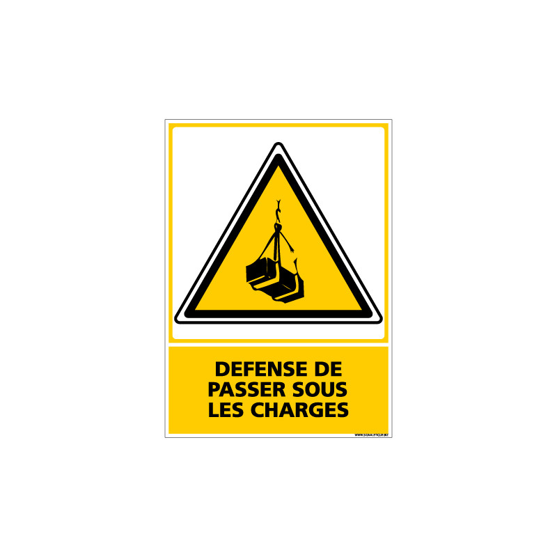 Panneau DEFENSE DE PASSER SOUS LES CHARGES (C0628)