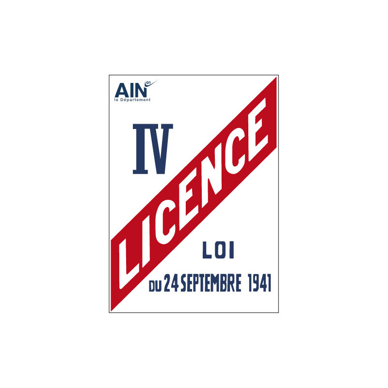 PANNEAU LICENCE IV AVEC LE LOGO DE VOTRE DÉPARTEMENT (G0835_DEP)