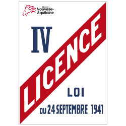 PANNEAU LICENCE IV AVEC LE LOGO DE VOTRE RÉGION