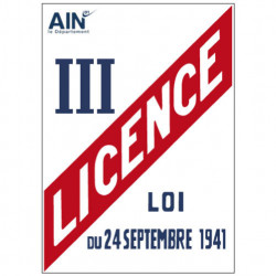 PANNEAU LICENCE III AVEC LE LOGO DE VOTRE DÉPARTEMENT (G0869_DEP)