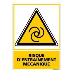 Panneau RISQUE D'ENTRAINEMENT MECANIQUE (C0677)