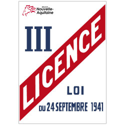 PANNEAU LICENCE III AVEC LE LOGO DE VOTRE RÉGION (G0869_REG)