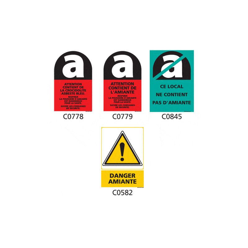 Panneau Signalisation produits dangereux Amiante