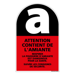 PANNEAU ATTENTION CONTIENT DE L'AMIANTE (C0779)