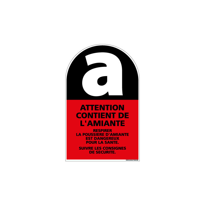 PANNEAU ATTENTION CONTIENT DE L'AMIANTE (C0779)