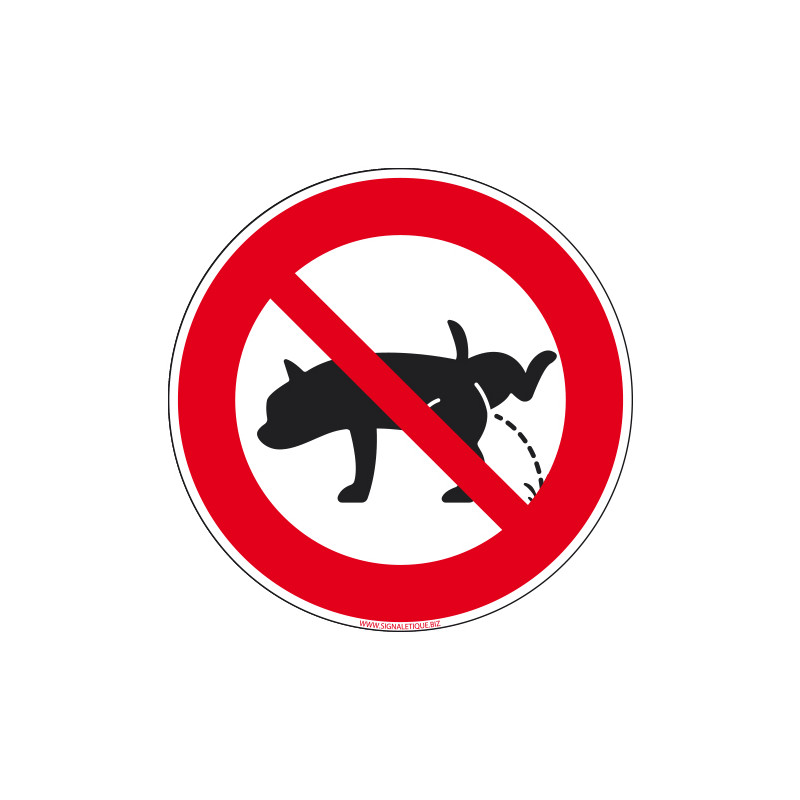 Panneau de signalisation chien interdiction d'uriner