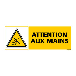 Panneau de Signalisation danger ATTENTION AUX MAINS (C0860)