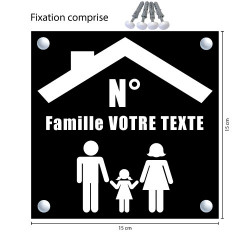 PLAQUE DE NUMERO DE MAISON AVEC VOTRE FAMILLE PERSONNALISABLE (BAL0017)