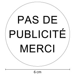 PLAQUE GRAVEE POUR BOŒTE AUX LETTRES PAS DE PUBLICITE (BAL0011)