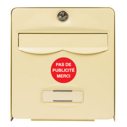 PLAQUE GRAVEE POUR BOŒTE AUX LETTRES PAS DE PUBLICITE (BAL0011)