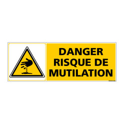 Panneau de Signalisation DANGER RISQUE DE MUTILATION (C0945)