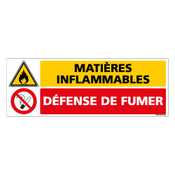 Panneau MatiËres Inflammables - Interdiction de fumer (C1035)