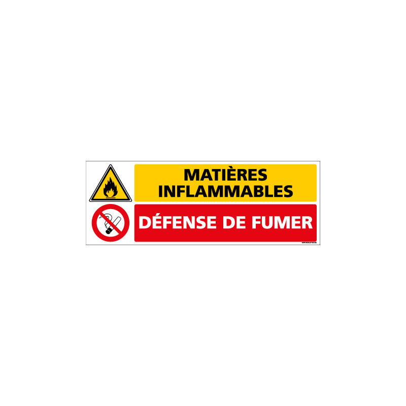 Panneau MatiËres Inflammables - Interdiction de fumer (C1035)