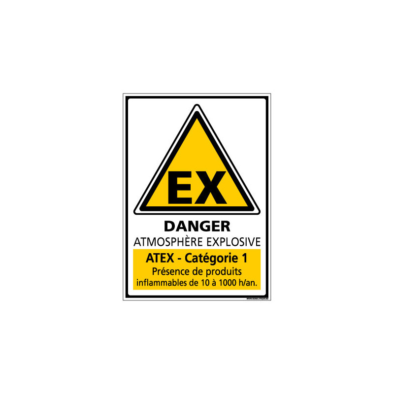 Panneau de Signalisation ATMOSPHERE EXPLOSIVE CATEGORIE 1 (C1048)