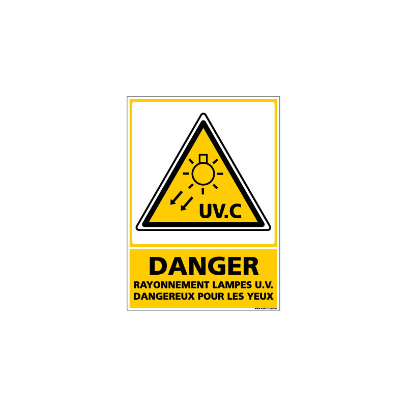 Panneau de Signalisation DANGER RAYONNEMENT LAMPES UV (C1056)