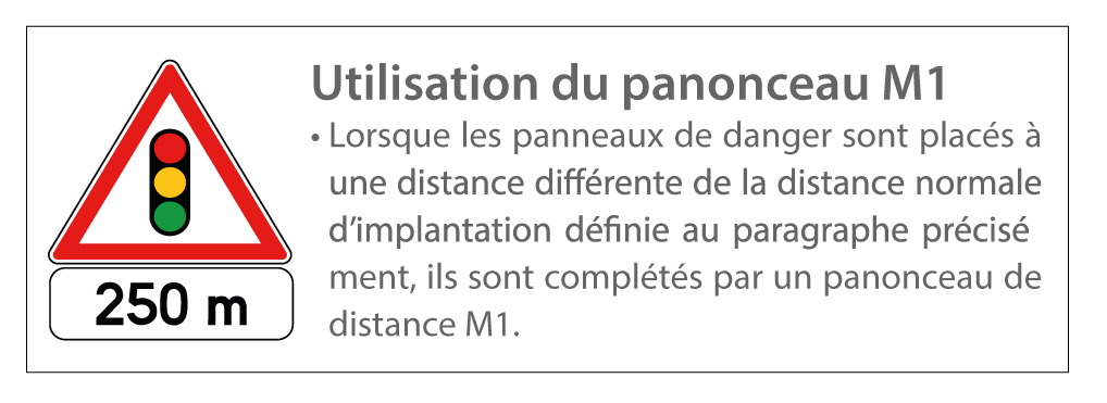utilisation du panonceau M1