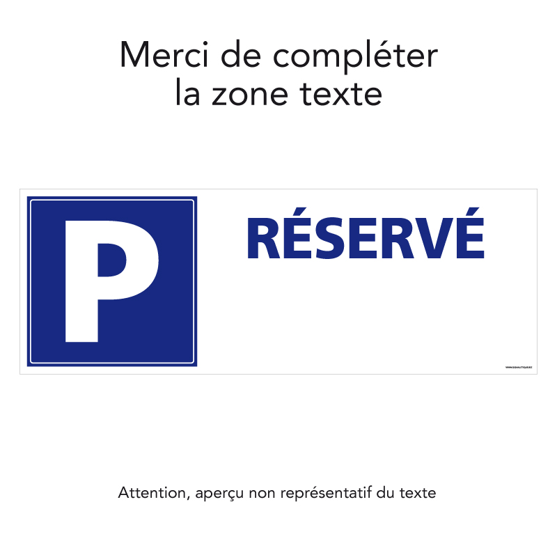 Panneau Parking personnalisable avec Nom + Logo Société